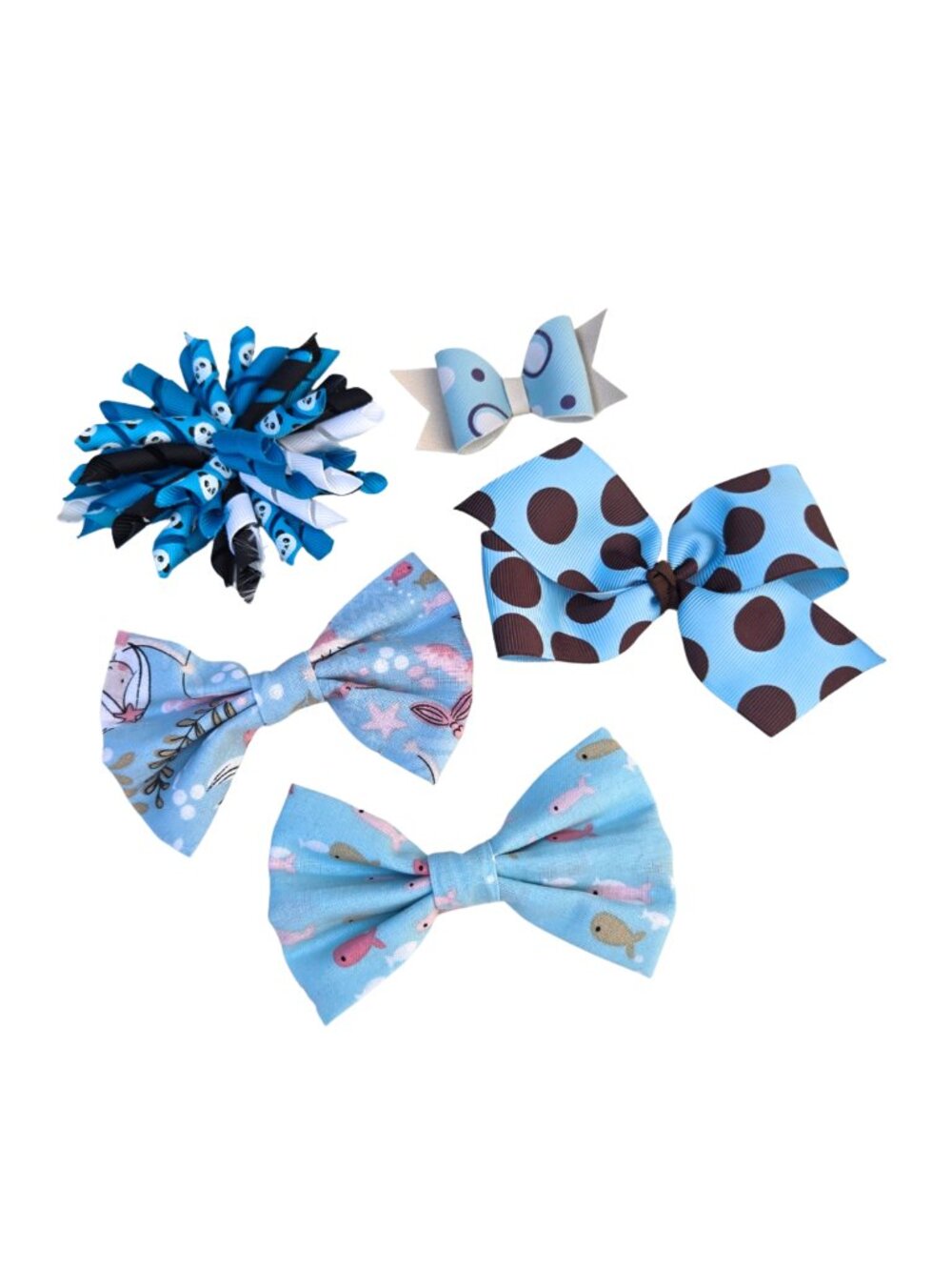 New Baby Girl Hair Bows – Set of 5 Clips, Soft & Stylish for Toddlers & Kids